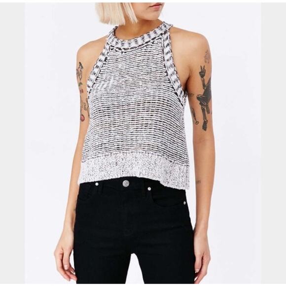 Silence + Noise Top Women's Multicolor Halter Crop Sweater Tank Size Large - Picture 1 of 10